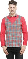 NFC Men's Checkered Casual Red Shirt