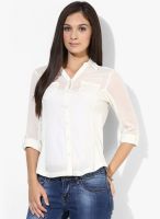 Only White Colored Solid Shirt