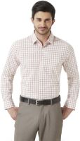 Peter England Men's Checkered Casual White Shirt