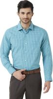 Peter England Men's Checkered Casual Blue Shirt