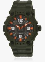 Q&Q Vp46j014y-Sor Green/Black Analog Watch