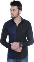 Qdesigns Men's Solid Casual Blue, Black Shirt