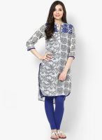 Rangmanch By Pantaloons Chanderi Blue Kurta