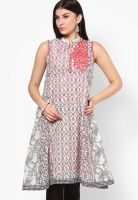 Rangmanch By Pantaloons Chanderi Peach Kurta