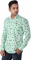 Regza Men's Printed Casual Light Green Shirt Regza Men's Printed Casual Light Green Shirt