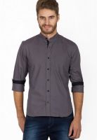 Rigo Solid Dark Grey Casual Shirt