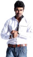 S9 Men's Solid Casual White, Black Shirt S9 Men's Solid Casual White, Black Shirt