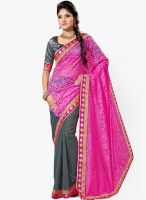 Saree Swarg Grey Printed Saree