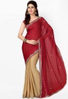 Saree Swarg Maroon Printed Saree