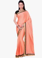 Saree Swarg Peach Solid Saree