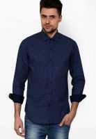 See Designs Printed Blue Casual Shirt