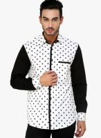 See Designs White Printed Slim Fit Casual Shirt