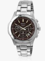 Seiko Ssb101p1-Sor Silver/Brown Chronograph Watch