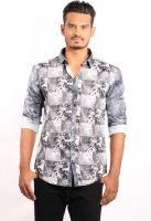 Showoff Men's Printed Casual Black Shirt
