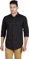 Sleek Line Men's Solid Casual Black Shirt