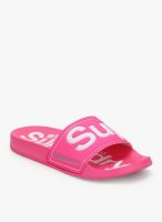 Superdry Pool Slide Pink Flip Flops
