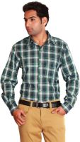 Swank Men's Checkered Casual Green Shirt Swank Men's Checkered Casual Green Shirt