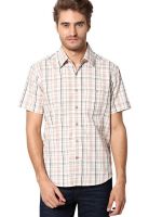 The Vanca Checks Beige Casual Shirt