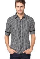 The Vanca Checks Black Casual Shirt