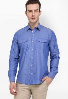Torino Solid Blue Casual Shirt