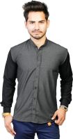 Trendster Men's Solid Casual Grey, Black Shirt