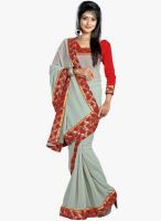 Triveni Sarees Grey Embellished Saree