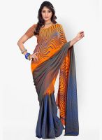 Triveni Sarees Orange Printed Saree