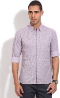United Colors of Benetton Men's Printed Casual Pink Shirt