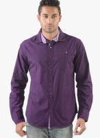 Vintage Purple Slim Fit Casual Shirt
