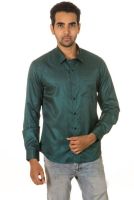 West Vogue Men's Solid Casual Green Shirt