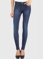 X'Pose Mid Rise Blue Solid Jeans