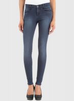 X'Pose Mid Rise Blue Solid Jeans