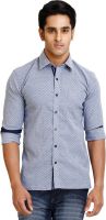 Zenrio Men's Polka Print Casual Grey Shirt Zenrio Men's Polka Print Casual Grey Shirt