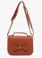 20dresses Brown Polyurethane (Pu) Sling Bag