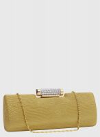 Alessia Golden Polyurethane (Pu) Clutch