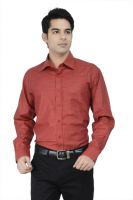 Alpha Centauri Men's Solid Formal Red Shirt
