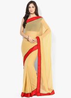 Aum Beige Embellished Saree