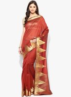 Avishi Banarasi Mercerize Cotton Silk Red Color Saree