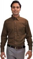 AVS Polo Men's Solid Formal Brown Shirt