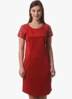 Being Fab Red Solid Dress