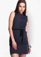 Belle Fille Grey Colored Solid Asymmetric Dress
