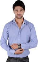 Bendiesel Men's Solid Formal Blue Shirt