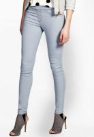 Boohoo Blue Elodie Bleached Denim Pull On Jeggings