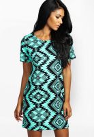 Boohoo Jade Olivia Aztec Shift Dress