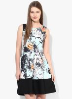 Boohoo Anais Floral Box Pleat Skater Dress