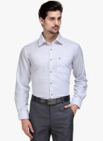 Canary London White Solid Slim Fit Formal Shirt