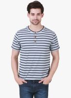 Cherymoya Grey Striped Henley T-Shirt