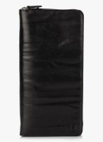 Da Milano Black Leather Passport Case Wallet