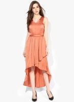 Dorothy Perkins Orange Colored Solid Assymetric Dress