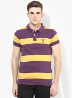 FREECULTR Purple Striped Polo T-Shirt